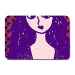 Purple Cat Ear Hat Girl Floral Wall Plate Mats 18 x12  Plate Mat