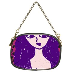 Purple Cat Ear Hat Girl Floral Wall Chain Purse (one Side) by snowwhitegirl