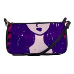 Purple Cat Ear Hat Girl Floral Wall Shoulder Clutch Bag Front