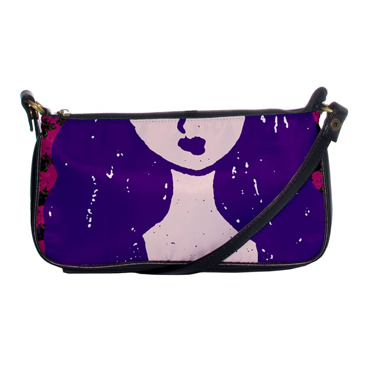 Purple Cat Ear Hat Girl Floral Wall Shoulder Clutch Bag