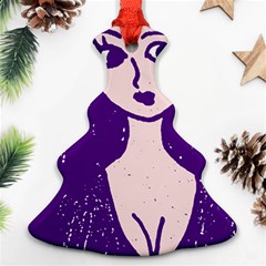 Purple Cat Ear Hat Girl Floral Wall Ornament (christmas Tree)  by snowwhitegirl