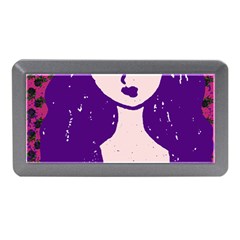 Purple Cat Ear Hat Girl Floral Wall Memory Card Reader (mini) by snowwhitegirl