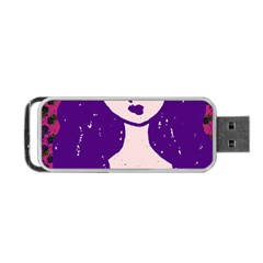 Purple Cat Ear Hat Girl Floral Wall Portable Usb Flash (one Side) by snowwhitegirl