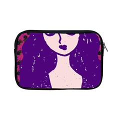 Purple Cat Ear Hat Girl Floral Wall Apple Ipad Mini Zipper Cases by snowwhitegirl