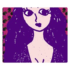 Purple Cat Ear Hat Girl Floral Wall Double Sided Flano Blanket (small)  by snowwhitegirl