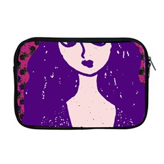 Purple Cat Ear Hat Girl Floral Wall Apple Macbook Pro 17  Zipper Case by snowwhitegirl