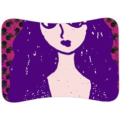 Purple Cat Ear Hat Girl Floral Wall Velour Seat Head Rest Cushion by snowwhitegirl