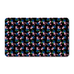 Goth Girl In Blue Dress Black Pattern Magnet (rectangular) by snowwhitegirl