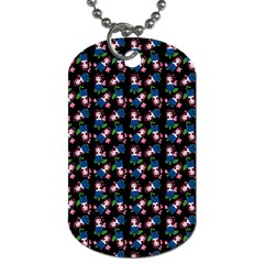 Goth Girl In Blue Dress Black Pattern Dog Tag (one Side) by snowwhitegirl