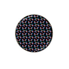 Goth Girl In Blue Dress Black Pattern Hat Clip Ball Marker (4 Pack) by snowwhitegirl