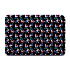 Goth Girl In Blue Dress Black Pattern Plate Mats by snowwhitegirl