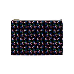 Goth Girl In Blue Dress Black Pattern Cosmetic Bag (medium) by snowwhitegirl