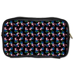 Goth Girl In Blue Dress Black Pattern Toiletries Bag (one Side) by snowwhitegirl