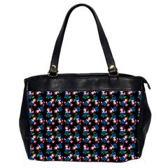 Goth Girl In Blue Dress Black Pattern Oversize Office Handbag (2 Sides) by snowwhitegirl