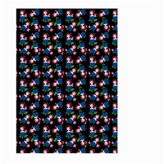 Goth Girl In Blue Dress Black Pattern Large Garden Flag (two Sides)