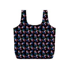 Goth Girl In Blue Dress Black Pattern Full Print Recycle Bag (s) by snowwhitegirl