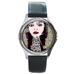 Chris Wall Round Metal Watch by snowwhitegirl