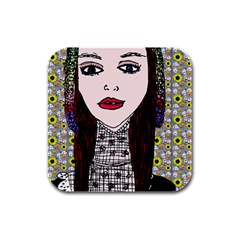 Chris Wall Rubber Square Coaster (4 Pack)  by snowwhitegirl