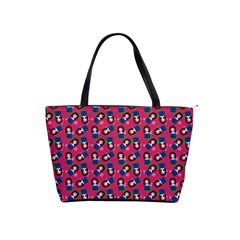 Goth Girl In Blue Dress Pink Pattern Classic Shoulder Handbag by snowwhitegirl