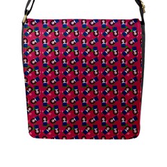 Goth Girl In Blue Dress Pink Pattern Flap Closure Messenger Bag (l) by snowwhitegirl