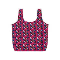 Goth Girl In Blue Dress Pink Pattern Full Print Recycle Bag (s) by snowwhitegirl