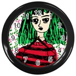 Freddy Girl Wall Wall Clock (Black) Front