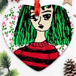 Freddy Girl Wall Heart Ornament (Two Sides) Back