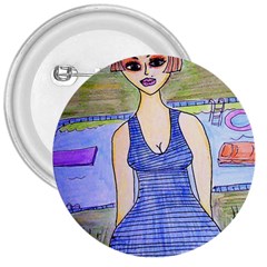 Swimmer By Pool 3  Buttons by snowwhitegirl