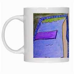 Swimmer By Pool White Mugs by snowwhitegirl