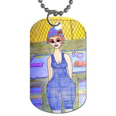 Swimmer By Pool Dog Tag (two Sides) by snowwhitegirl