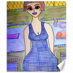 Swimmer By Pool Canvas 8  X 10  by snowwhitegirl