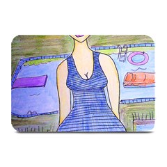 Swimmer By Pool Plate Mats by snowwhitegirl