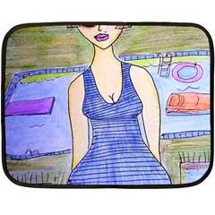 Swimmer By Pool Fleece Blanket (mini) by snowwhitegirl