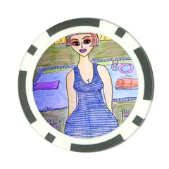 Swimmer By Pool Poker Chip Card Guard (10 Pack) by snowwhitegirl