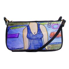 Swimmer By Pool Shoulder Clutch Bag by snowwhitegirl