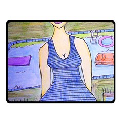 Swimmer By Pool Fleece Blanket (small) by snowwhitegirl