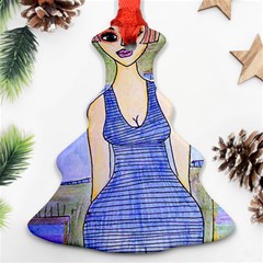 Swimmer By Pool Christmas Tree Ornament (two Sides) by snowwhitegirl