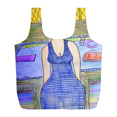 Swimmer By Pool Full Print Recycle Bag (l) by snowwhitegirl