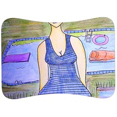 Swimmer By Pool Velour Seat Head Rest Cushion by snowwhitegirl