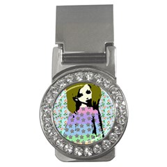 Girl With Star Striped Dress Money Clips (cz)  by snowwhitegirl