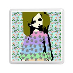 Girl With Star Striped Dress Memory Card Reader (square) by snowwhitegirl