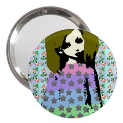 Girl With Star Striped Dress 3  Handbag Mirrors by snowwhitegirl