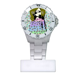 Girl With Star Striped Dress Plastic Nurses Watch by snowwhitegirl