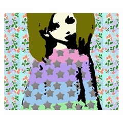 Girl With Star Striped Dress Double Sided Flano Blanket (small)  by snowwhitegirl