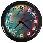 Flower Dna Wall Clock (Black) Front