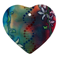 Flower Dna Heart Ornament (two Sides) by RobLilly