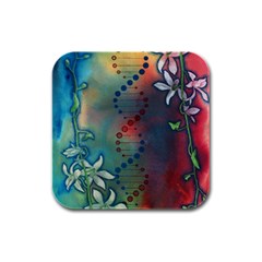 Flower Dna Rubber Square Coaster (4 Pack) 