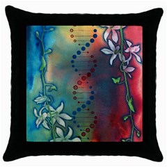 Flower Dna Throw Pillow Case (black) by RobLilly