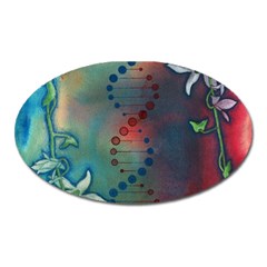 Flower Dna Oval Magnet