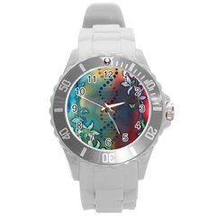 Flower Dna Round Plastic Sport Watch (l)